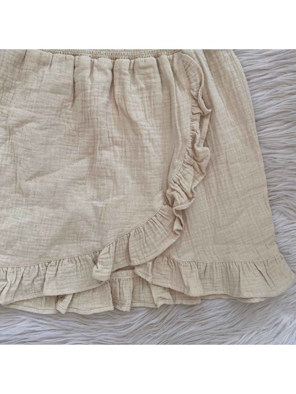 Rylee + Cru Wrap Ruffle Skirt Butter Yellow Cream Gauzy Cotton Girls 12-14Y - Picture 4 of 8
